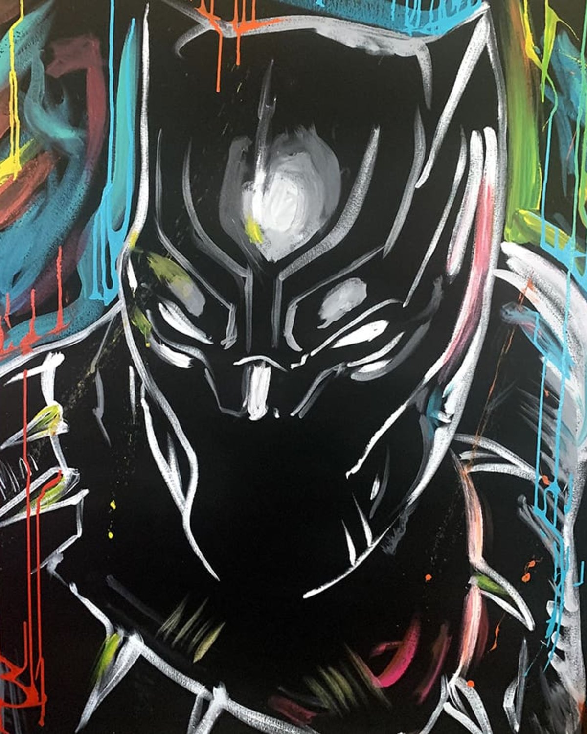 Live speed-painted tribute to Black Panther for a campus event