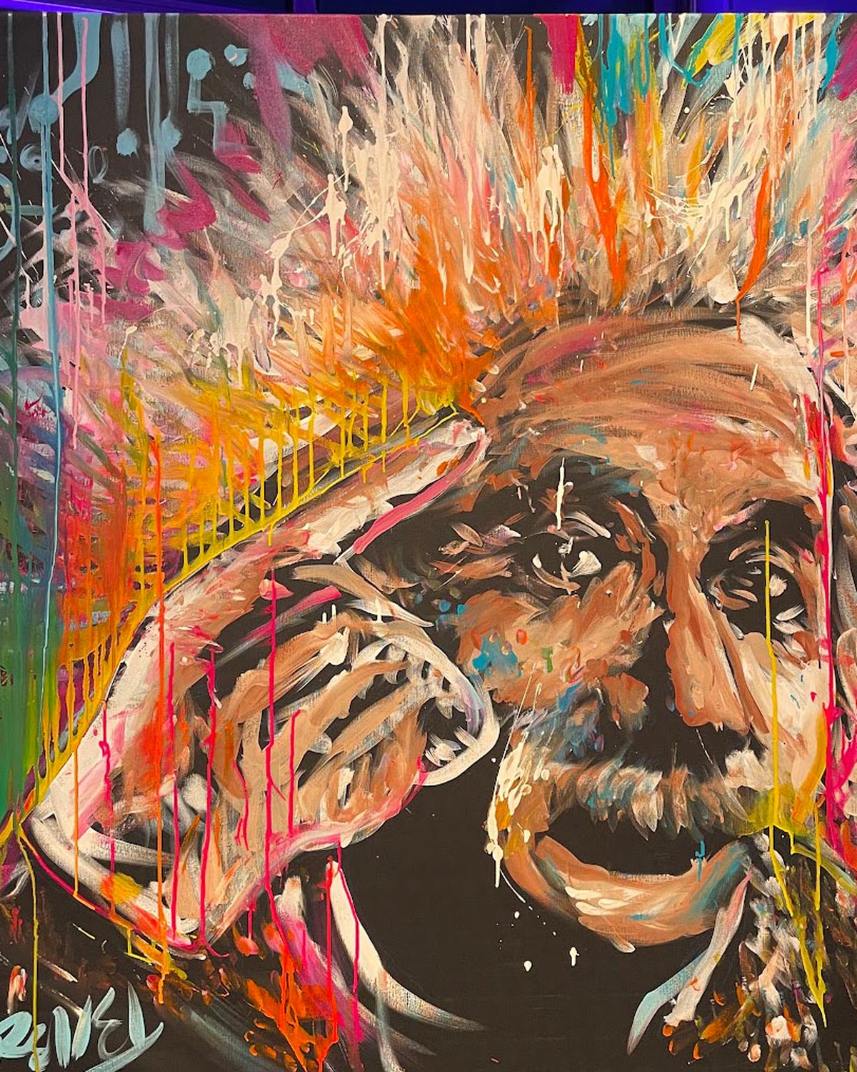 Commissioned speed-painted portrait of Albert Einstein