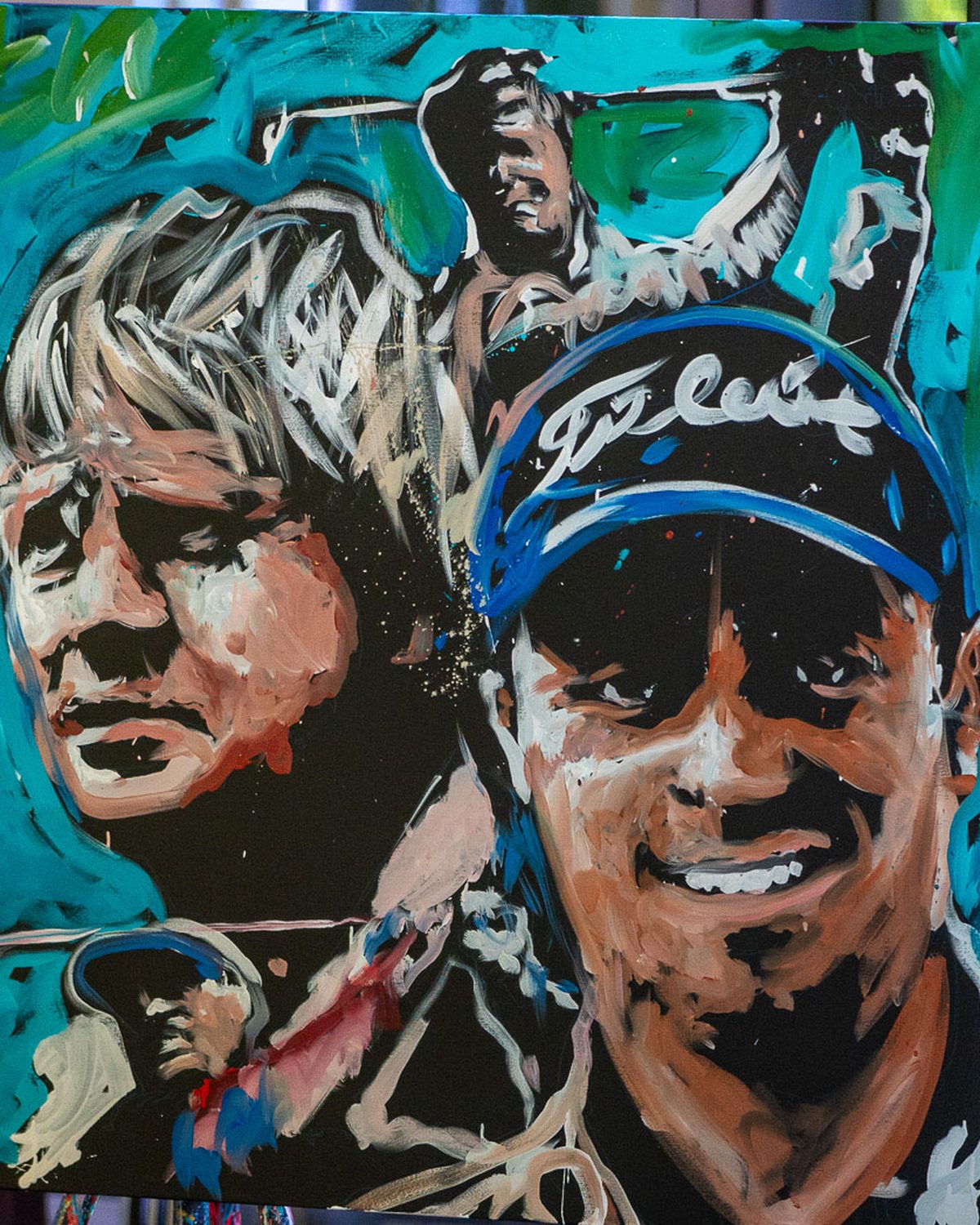 Live speed-painted tribute to the greatest golf legends