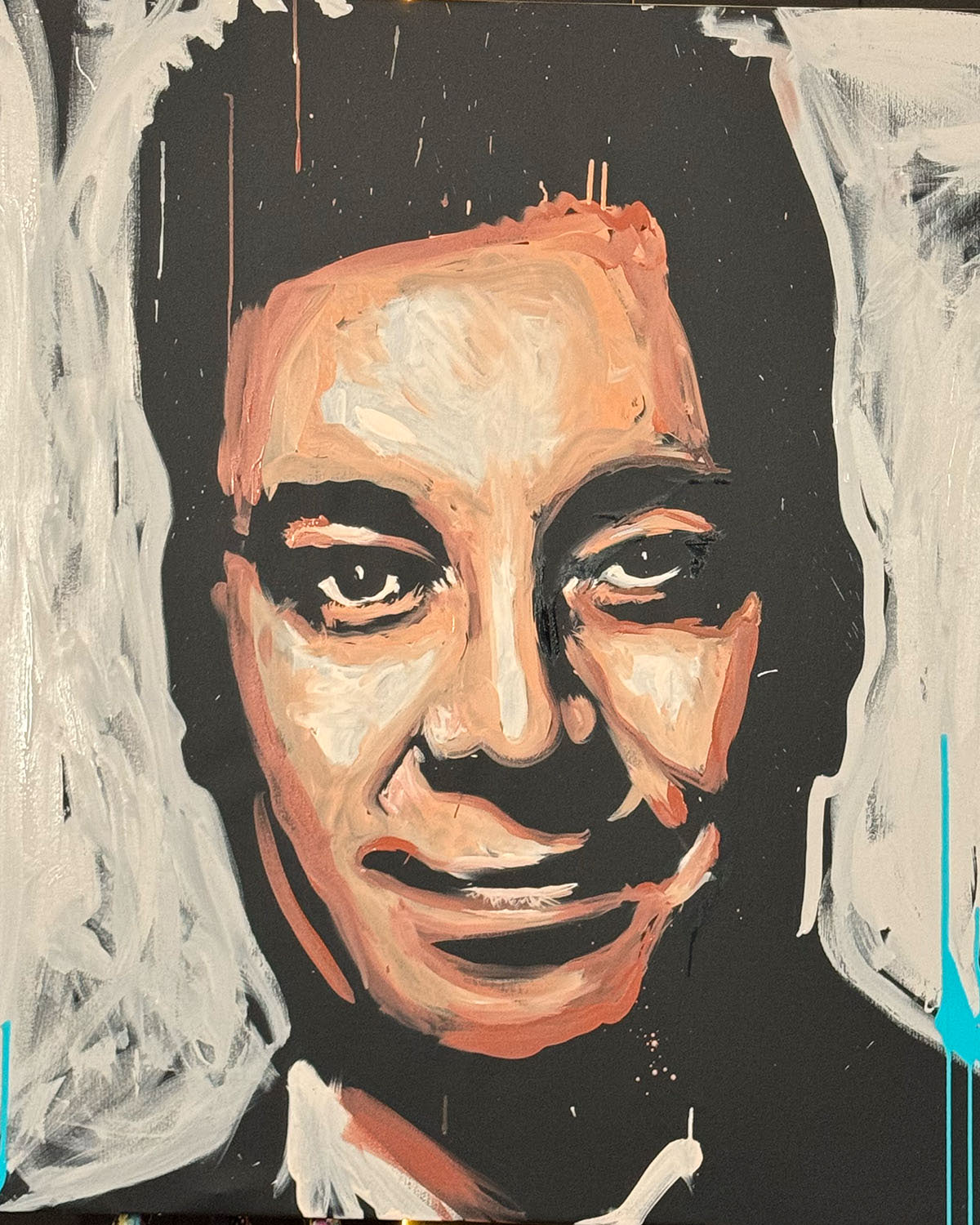Live speed-painted portrait of Jimmy Fallon
