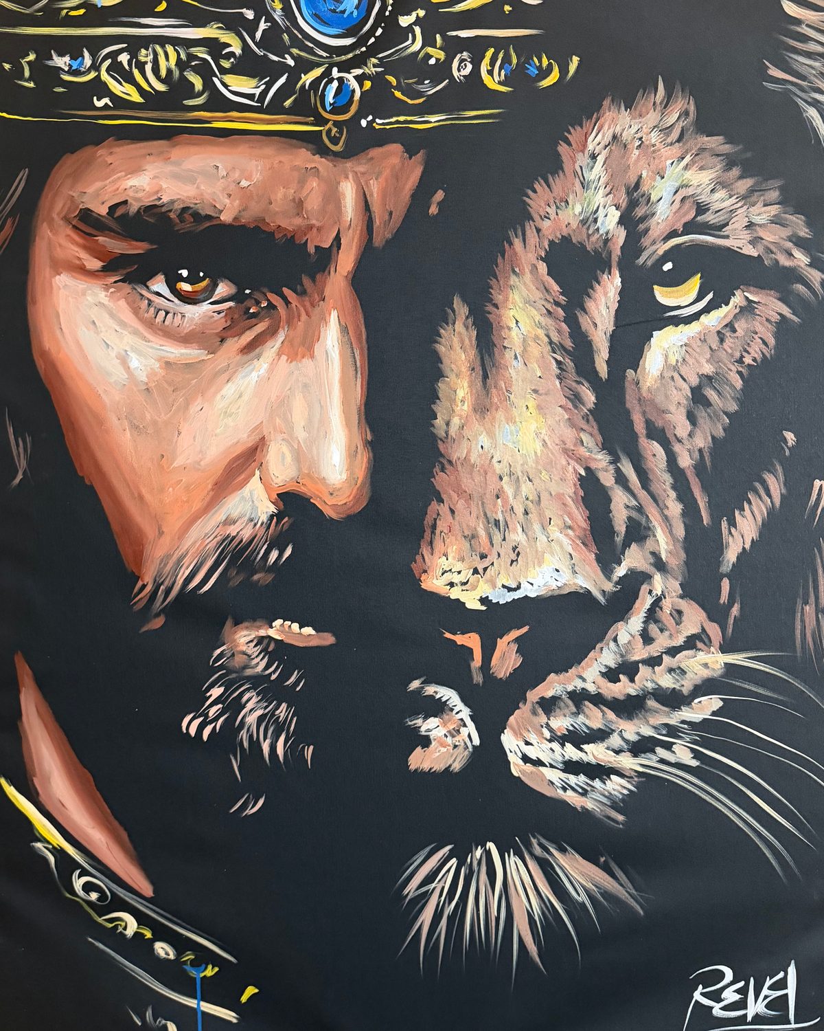 Live speed-painted King of Kings portrait for a church-based gala