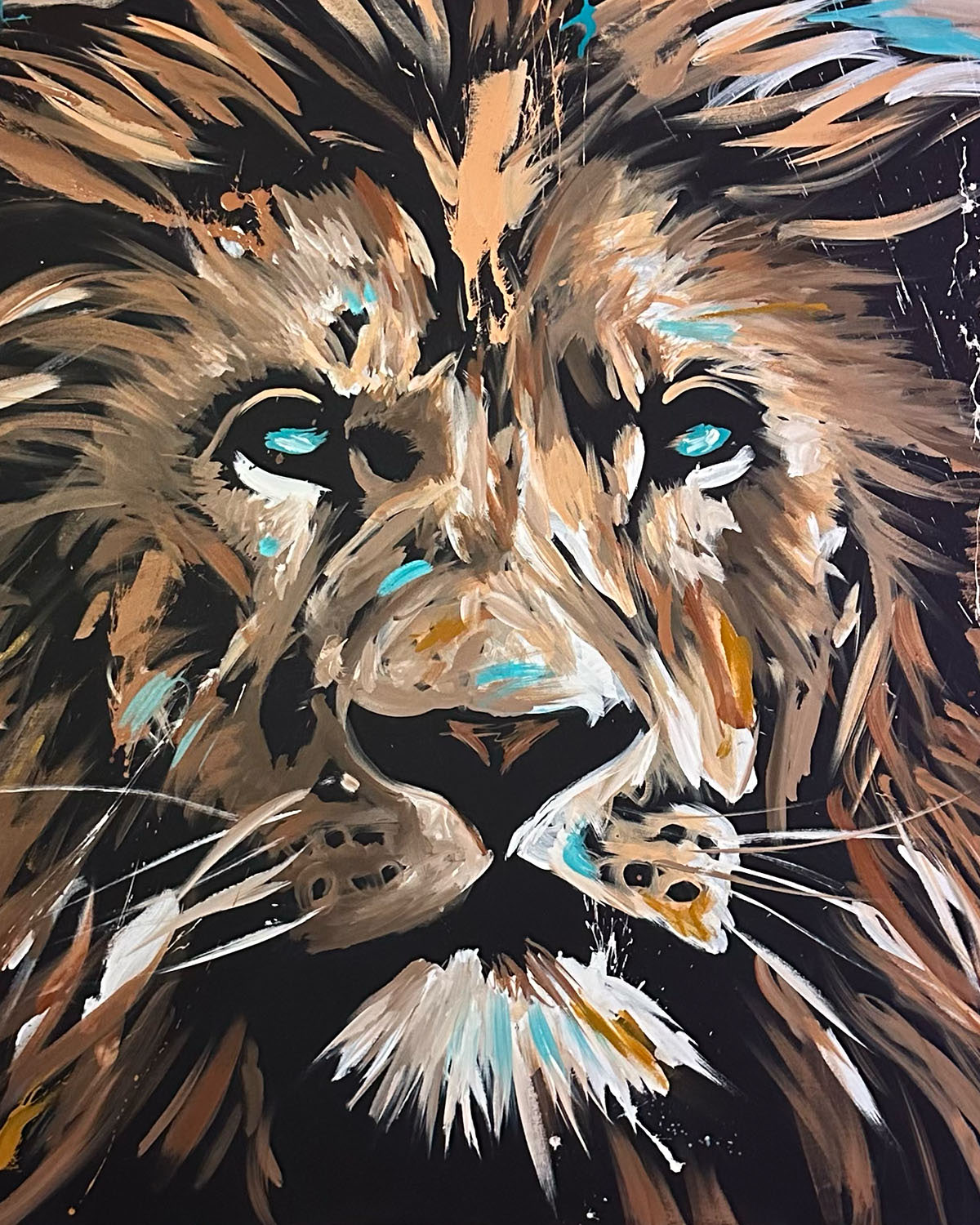 Commissioned Lion of Judah painting for a church or family home