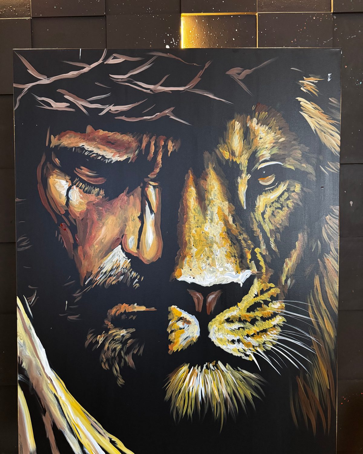 Live speed-painted classic Lion of Judah portrait