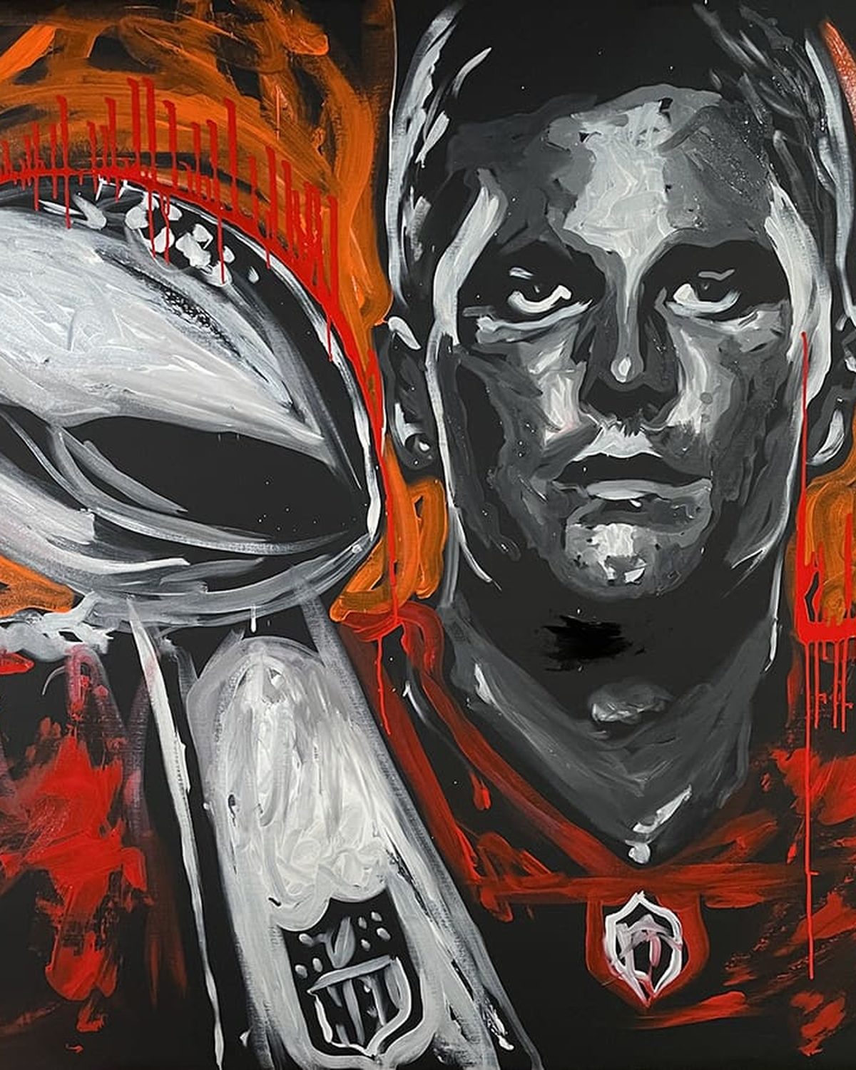 Commissioned speed-painted portrait of Tom Brady