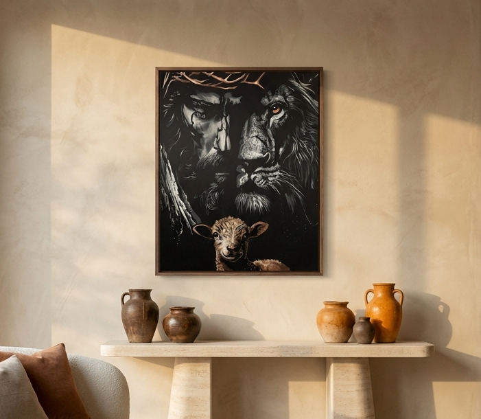 Revel Artist original speed painting displayed in a styled interior