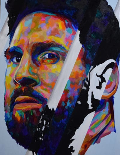 Abstract painting of messi
